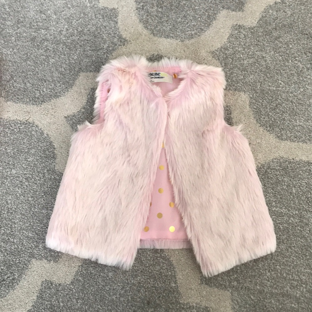 Pink fur vest